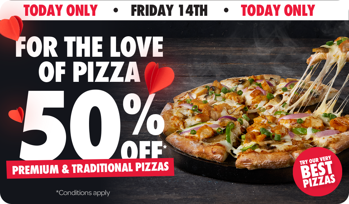 50% off for the love of pizza